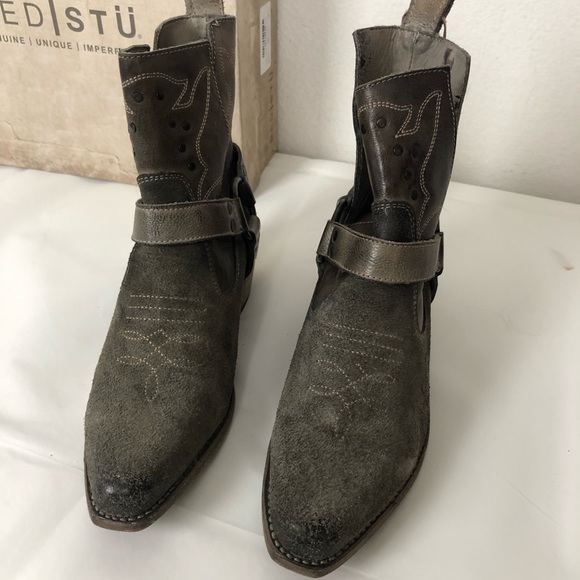 Bed Stu Canada taupe leather Western V-cut bootie - Picture 6 of 12